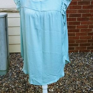 Loft Women's Blouse Ruffled Sleeve Green size Lg